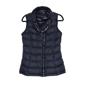 ATHLETA Downabout Vest Black Goose Down Fill Puffer High Neck Full Zip Women's S